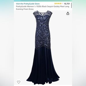 Navy 1920s Gatsby Style Gown